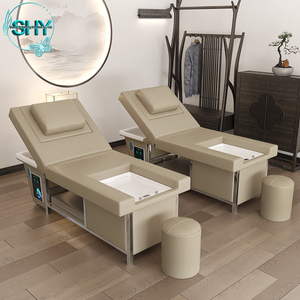 Cama <span class=keywords><strong>de</strong></span> lavado <span class=keywords><strong>de</strong></span> cabello tailandesa para barbería y salón <span class=keywords><strong>de</strong></span> belleza, con terapia integrada para la cabeza, tazón para pedicura, <span class=keywords><strong>spa</strong></span> para pies y <span class=keywords><strong>masaje</strong></span> - Product Image 2