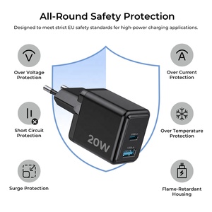 อะแดปเตอร์ชาร์จเร็ว 20W GaN PD สำหรับแล็ปท็อปและกล้อง พร้อมปลั๊กพับได้ (EU/US/UK)-<span class=keywords><strong>ราคา</strong></span>โรงงาน - Product Image 4