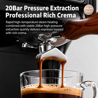 Machine à café expresso électrique automatique en acier inoxydable 1350W, contrôle semi-automatique, portable, utilisation hôtelière, automatique