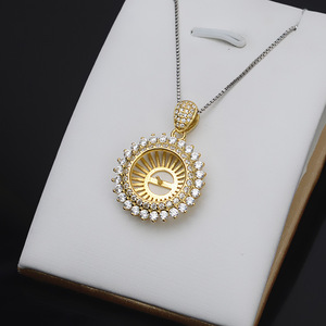 Pendentif en argent S925 Wenchi en forme de fleur, support vide personnalisable pour accessoires DIY, composant de bijouterie à incrustation - Product Image 4