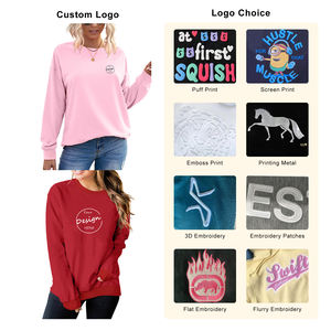 Sweatshirts d'hiver en vrac personnalisés à manches longues en éponge pull à col rond t-shirts impression avant étiquettes de balançoire personnalisées multicolores - Product Image 3