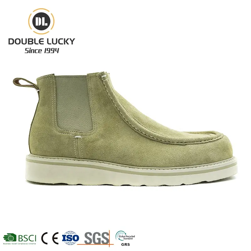 Double Lucky Botas Para Hombre Shoe Factories Custom Boots Lightweight Slip-On Suede Men's Designer Martin Boot