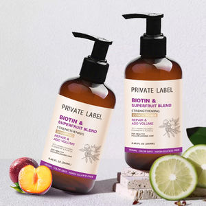 Set di Shampoo e balsamo con biotina e superfrutto con Logo personalizzato con collagene vegano, burro di Aloe e karité, parabeni e Silicone - Product Image 1