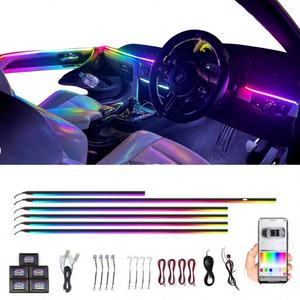 Éclairage d'ambiance intérieur de voiture LED 12V multicolore avec contrôle par application mobile - Product Image 3