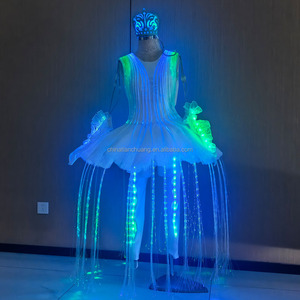 Costume LED Elfe de Nuit, Robe de Ballet à Fibres Optiques avec Tiare Lumineuse, Vêtements à Changement de Couleur LED - Product Image 2