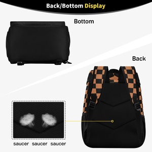 High Quality Beach Nylon Custom Food Delivery Checkered Print Bag Insulated Tote Camping Backpack Cooler Bag with Mesh Pockets - Product Image 5