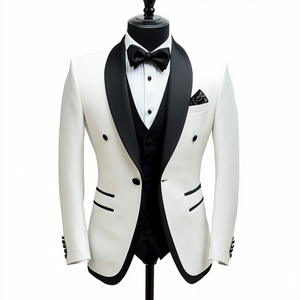 Traje de Tres Piezas de Lujo para Hombre, Corte Entallado, Chaqueta Cruzada, Chaleco y Pantalones a Medida para Oficina, Bodas y Eventos Nocturnos - Product Image 2