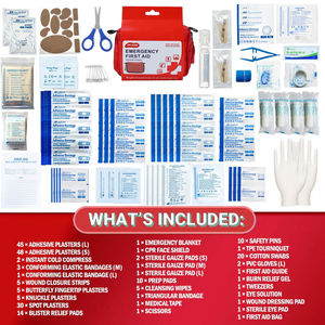 Trousse de premiers secours d'urgence ORIPOWER Mini Rouge en tissu Oxford 420D imperméable avec revêtement PVC et boucles d'oreille double face - Product Image 1