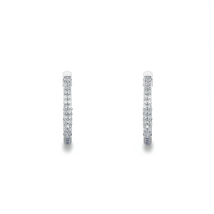 Boucles d'oreilles créoles Tiffany & Co. en or massif 18 carats avec diamants taille brillant rond, sertissage en canal, classiques pour femme, à porter au quotidien - Product Image 1