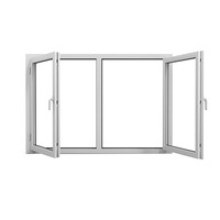 Ventana Abatible de Acero y Plástico SGL con Función Insonorizante, Diseño Posmoderno, Sin Vidrio, para Casas Rurales Autoconstruidas