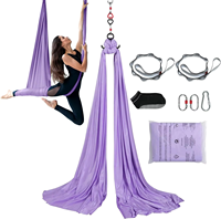 Rendimiento artístico Ejercicios Fitness Tela de nailon Pilates Yoga Columpio Seda aérea Sedas Flying Hamaca Set Dance Strap Loop