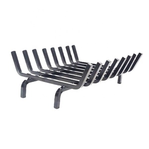 Powder Coated Black <strong>Fireplace</strong> <strong>Log</strong> Grate /Heavy Duty Solid Steel Wood Stove Firewood Burning Rack <strong>Holder</strong> - Product Image 1