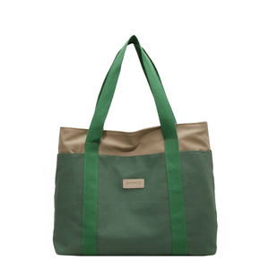 Nuevo modo contraste Kleur Dames lienzo Tas Grote Capaciteit Draagtas estudiante universitario Klaslokaal lienzo Tas - Product Image 1