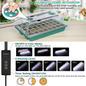 Lampes de culture <span class=keywords><strong>LED</strong></span> étanches pour la culture de plantes Pot de <span class=keywords><strong>semis</strong></span> à 40 trous avec réglage de la luminosité Blanc chaud Bleu Emission - Product Image 3