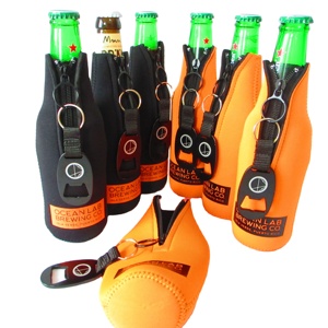 12oz Neoprene Beer <b>Bottle</b> Cooler Holder with Oval <b>Bottle</b> Opener - Product Image 2