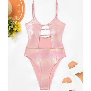 Maillot de bain une pièce sexy taille haute pour femme 2023, service OEM, logo personnalisé imprimé, avec soutien-gorge push-up, séchage rapide - Product Image 1
