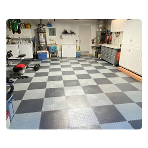 Anti-Slip PVC Garage Floor Tiles <b>Plastic</b> Modular Interlocking Vinyl Flooring Easy Click Installation - Product Image 2