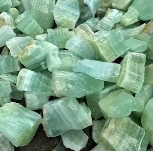 Vente en gros de morceaux de cristal de guérison naturels, Calcite bleue verte des Caraïbes, pierre brute, Calcite Seafoam, spécimen minéral - Product Image 3