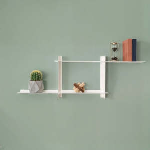 Mensola da Parete in Metallo Kora 75 Cm, Acciaio Verniciato a Polvere Opaco, Scaffale Moderno da Parete per Soggiorno e Cucina, per Libri, Stoviglie, Piante - Product Image 2