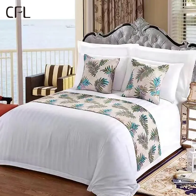 CFL Set Tempat Tidur Katun, Seprai Villa Hotel Ukuran King 100 Sprei Katun