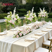 Centres de table artificiels rose et orange Dalian Chermy, grands vases pour arrangements floraux pour la décoration de mariage et de fête