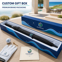Coffret Cadeau Personnalisé Parapluie de Golf Imprimé Marque Personnalisée Luxe Événement Hôtelier Souvenir Premium Ensemble Emballage Cadeau Club de Golf d'Entreprise