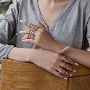 Dylam Fashion Design Jewelry 925 Sterling <b>Silver</b> Rhodium 18K Gold Plated Open <b>Adjustable</b> 5A CZ Square <b>Rings</b> for Women - Product Image 5