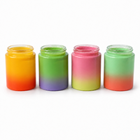 Bocaux en verre ronds à dégradé de couleurs, anti-ouverture enfant, avec couvercle en plastique, écologiques, anti-odeur, pour le stockage du chocolat (1oz, 2oz, 3oz, 4oz)