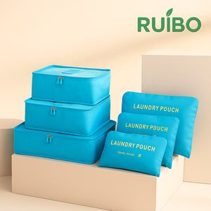 Set di 6 cubi da viaggio pieghevoli in poliestere con cerniera, impermeabili e resistenti, ad alta capacità per organizzare i bagagli - Product Image 5