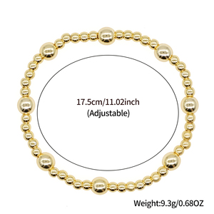 New Summer 18k Gold Plated Geometric Bohemian Handmade Waterproof Stainless Steel <b>Beaded</b> <b>Bracelet</b> for Unisex - Product Image 4
