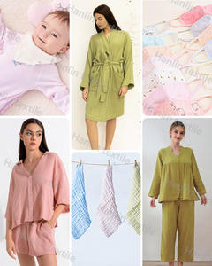 Tissu froissé en mousseline <span class=keywords><strong>de</strong></span> <span class=keywords><strong>coton</strong></span> tissé en gros 120 Gsm <span class=keywords><strong>Double</strong></span> couche <span class=keywords><strong>de</strong></span> <span class=keywords><strong>gaze</strong></span> couleur unie 100% tissu crêpe <span class=keywords><strong>de</strong></span> <span class=keywords><strong>coton</strong></span> pour bébé et femme - Product Image 3