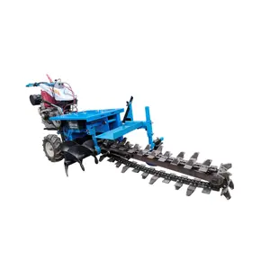 China Leverancier Hoge Kwaliteit Draagbare Hand Trencher Sloot Mini Ketting 12hp Handheld Trencher Machine Digger Te Koop