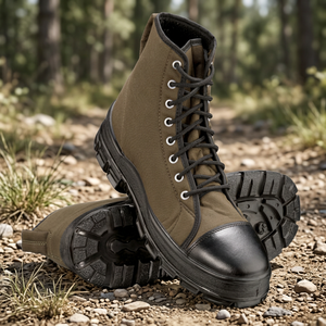 Bottines en jean pour hommes, à lacets, style workwear, plateforme, chaussures décontractées, respirantes, antidérapantes, pour l'extérieur - Product Image 2