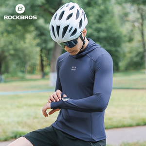 <span class=keywords><strong>ROCKBROS</strong></span>男士透气防紫外线50 + 长袖套头衫连帽骑行运动衫排汗防风公路自行车通勤装 - Product Image 3