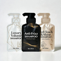 Sachets plats personnalisés thermoscellables pour shampoing, en aluminium laminé, échantillons compressibles, petits sacs cosmétiques portables en plastique