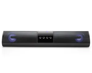 Speaker Audio teater rumah nirkabel, Soundbar untuk TV Bluetooth Sound Bar dengan lampu LED RGB