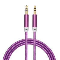 Câble audio tressé en nylon 3,5 mm mâle-mâle compatible avec autoradio et home cinéma, câbles audio Jack-Jack pour lecteur DVD