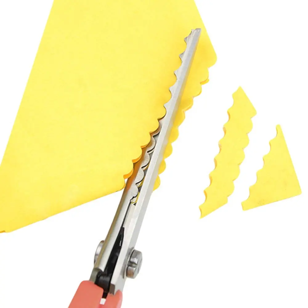 Ножницы Pinking из нержавеющей стали ручные «сделай сам» ножницы для резки с зубчатыми кружевами 8,5 дюйма Профессиональные зигзаги из нержавеющей стали Pinking