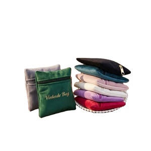10x10cm Portable Zipper Drawstring Storage <b>Bags</b> Flannel Velvet Customizable Small <b>Cloth</b> Jewelry Earrings Rings Gift Pouch - Product Image 1