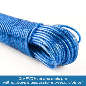 Cuerda sintética resistente a la intemperie para exteriores para colgar ropa, hilo de plástico para ropa con polea para secado de ropa, diseño sin rosca - Product Image 3