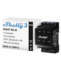 Interrupteur relais intelligent Shelly Pro 3, 3 canaux, 16A, Wi-Fi/LAN, monophasé/triphasé, pour porte de garage, éclairage, domotique, sans hub