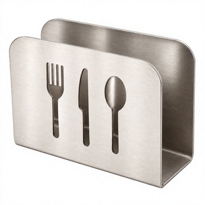 Support à ustensiles en acier inoxydable, porte-serviettes, organisateur de couverts, support de vaisselle argenté pour restaurant et mariage - Product Image 1
