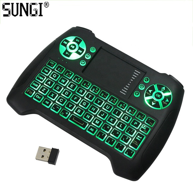 Mini Keyboard Portable 2.4GHz Backlight Wireless Keyboard Controller with Touchpad Mouse Combo for Google Android TV Box PS3 PC