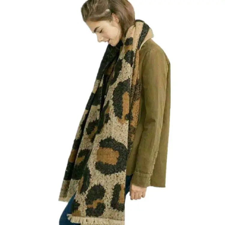 Damen Winter Warm Leopard Bedruckte Pashimin Wickels chals Bufanda Mujer Andere Schals Schals Schal für Frauen
