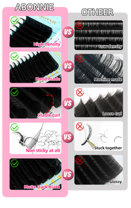 Abonnie Lash Nguồn Cung Cấp Cá Nhân Lông Mi Mở Rộng Matte Nhung Lash Khay Bán Buôn J C D L M Lb Curl Cashmere Lash Phần Mở Rộng - Product Image 3