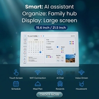 KINGTOP OEM/ODM 21.5" Layar Sentuh WiFi Kalender Digital Asisten Suara AI Perencana Makanan Dukungan MP3/Video Bersertifikasi ROHS Keluarga