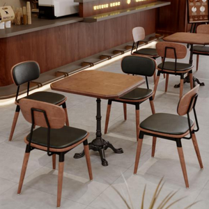 Chuyên nghiệp OEM ODM gỗ gian hàng khách sạn thương mại quán cà phê quán cà phê nhà hàng đồ nội thất bàn ăn ghế Bộ - Product Image 1