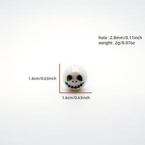 Cuentas acrílicas blancas con revestimiento UV y estampados <span class=keywords><strong>de</strong></span> caras <span class=keywords><strong>de</strong></span> <span class=keywords><strong>pareja</strong></span> esqueletizadas para decoración <span class=keywords><strong>de</strong></span> cadenas <span class=keywords><strong>de</strong></span> teléfono y bolígrafos DIY - Product Image 4