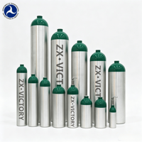 Bouteille de gaz médicale vide en aluminium ZX Factory DOT ODM rechargeable pour oxygène d'ambulance, modèles MD ME M6 M9 AA6061