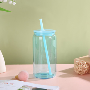 Tasse en verre borosilicate de 16 oz, colorée, avec infuseur <span class=keywords><strong>à</strong></span> <span class=keywords><strong>gelée</strong></span>, portable, résistante <span class=keywords><strong>à</strong></span> la température, pour boissons - Product Image 6